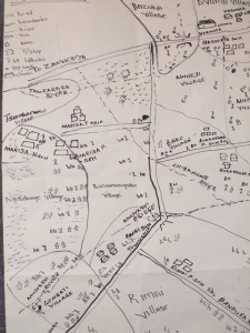 Maps of the village are drawn on paper on even on the ground to enable all members to understand the local issues, particularly health risks in their village