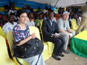 The first graduation in Rusizi, attended by Kris Cox (left), AA Programme Manager Amans Ntakarutimana and Gates Foundation Project Officer, Radu Ban