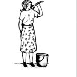 D12 Woman drinking from a ladle