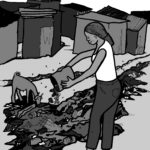 EH14 - Women Empting Garbage Outside c