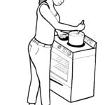 F5 - Women Cooking on Electric Stove