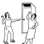 M5 Women arguing over locked toilet