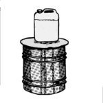 W14- Drum with jerry can on top c